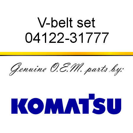 V-belt set 04122-31777