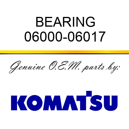 BEARING 06000-06017