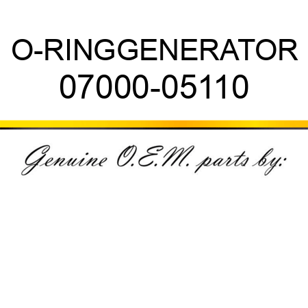 O-RING,GENERATOR 07000-05110