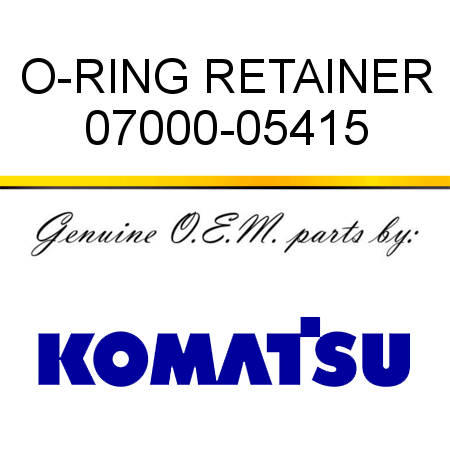 O-RING, RETAINER 07000-05415