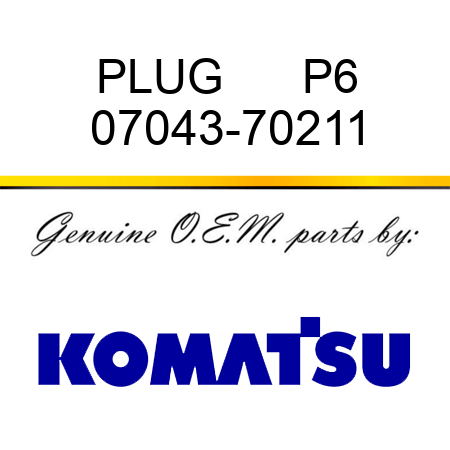 PLUG      P6 07043-70211