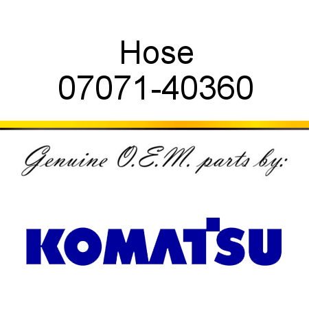 Hose 07071-40360