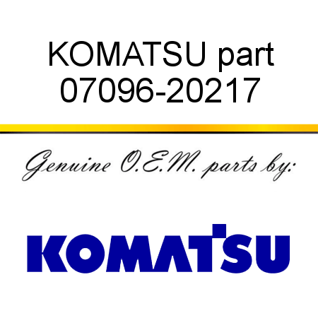 KOMATSU part 07096-20217