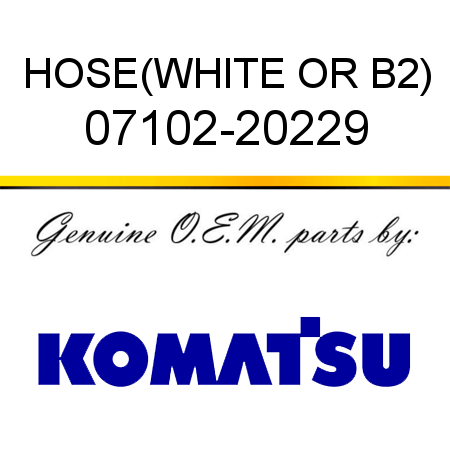 HOSE,(WHITE OR B2) 07102-20229
