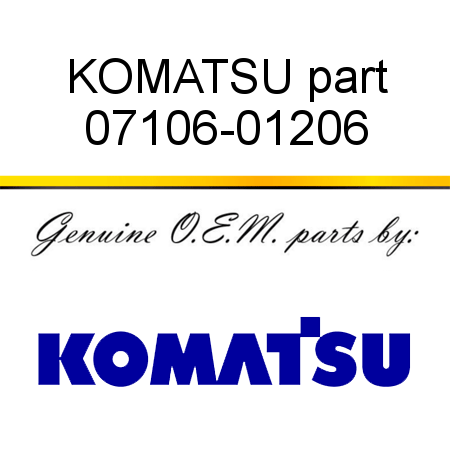 KOMATSU part 07106-01206