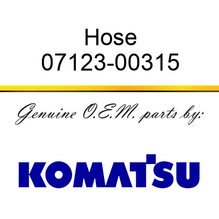 Hose 07123-00315
