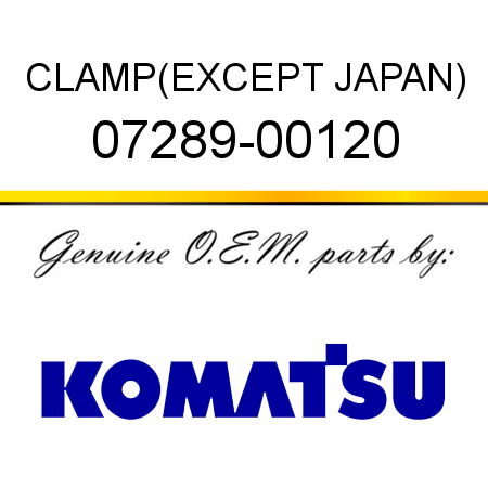 CLAMP,(EXCEPT JAPAN) 07289-00120