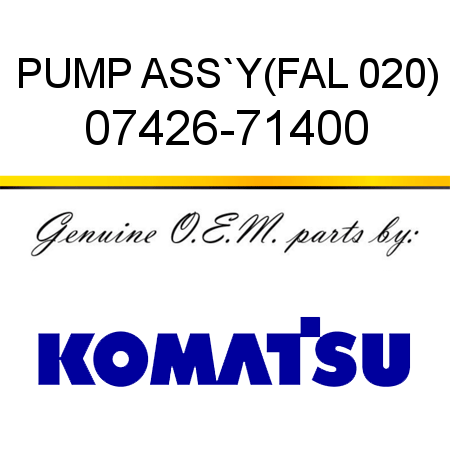 PUMP ASS`Y,(FAL 020) 07426-71400