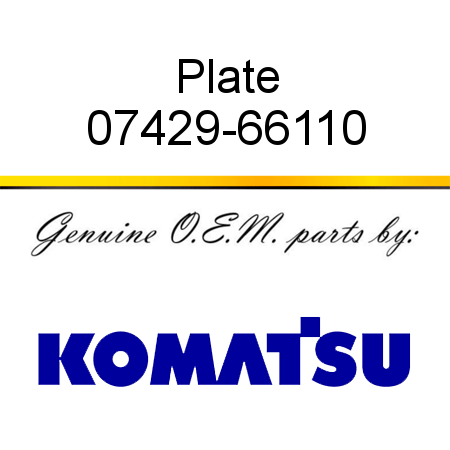 Plate 07429-66110