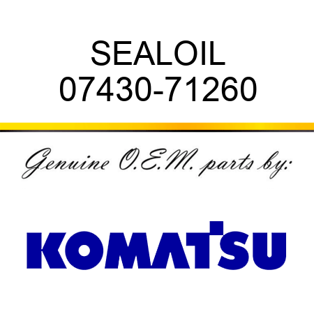 SEAL,OIL 07430-71260