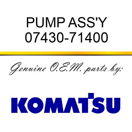 PUMP ASS'Y 07430-71400