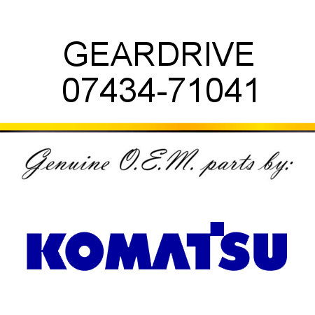 GEAR,DRIVE 07434-71041