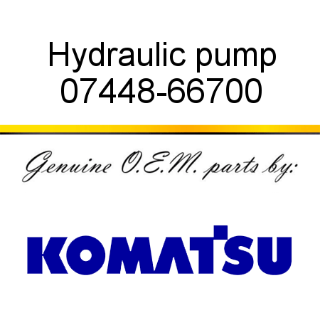 Hydraulic pump 07448-66700