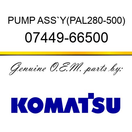 PUMP ASS`Y,(PAL280-500) 07449-66500