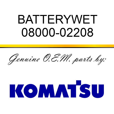 BATTERY,WET 08000-02208