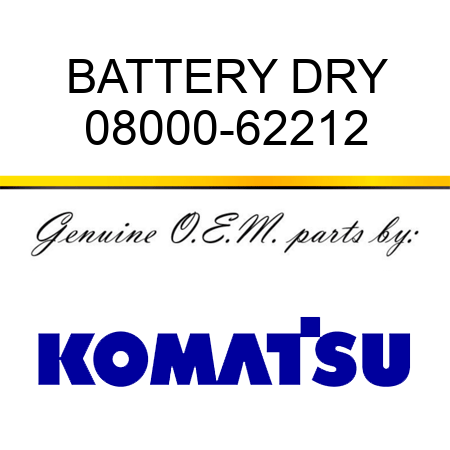 BATTERY, DRY 08000-62212