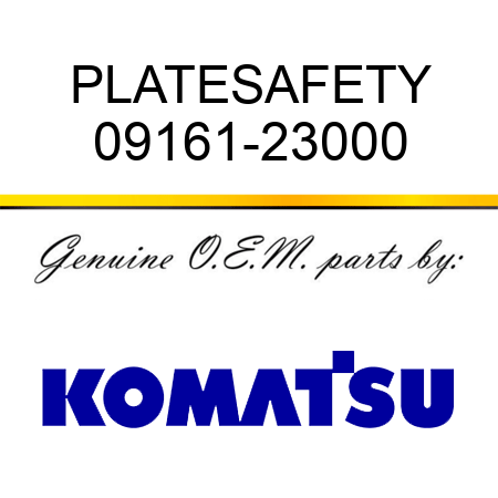 PLATE,SAFETY 09161-23000
