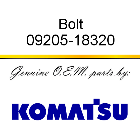 Bolt 09205-18320