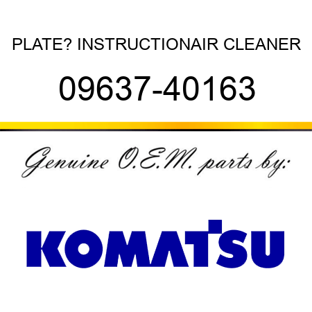 PLATE? INSTRUCTION,AIR CLEANER 09637-40163