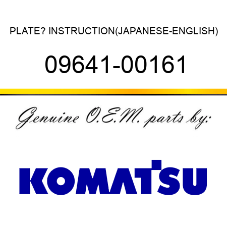 PLATE? INSTRUCTION,(JAPANESE-ENGLISH) 09641-00161