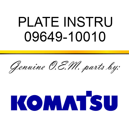 PLATE INSTRU 09649-10010
