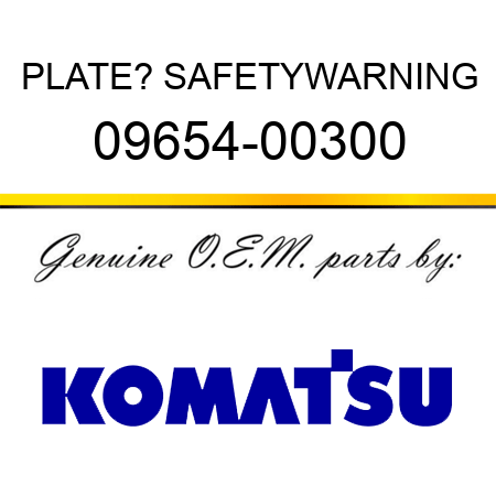 PLATE? SAFETY,WARNING 09654-00300