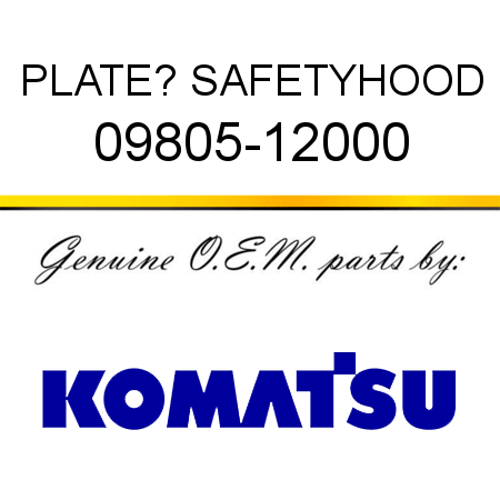 PLATE? SAFETY,HOOD 09805-12000