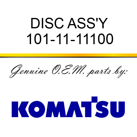 DISC ASS'Y 101-11-11100