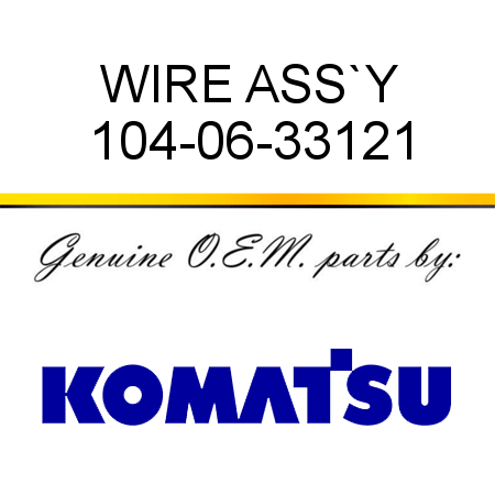 WIRE ASS`Y 104-06-33121