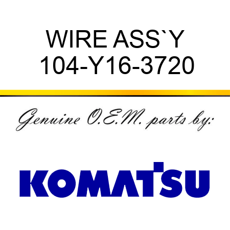 WIRE ASS`Y 104-Y16-3720