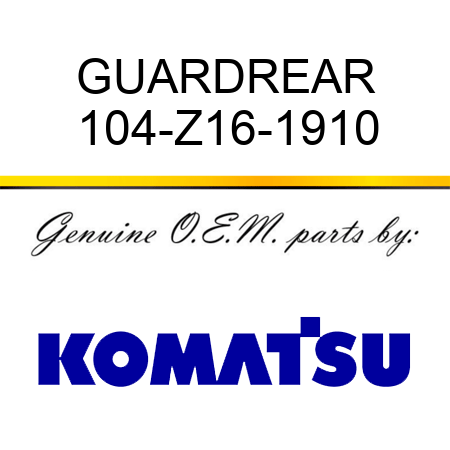 GUARD,REAR 104-Z16-1910