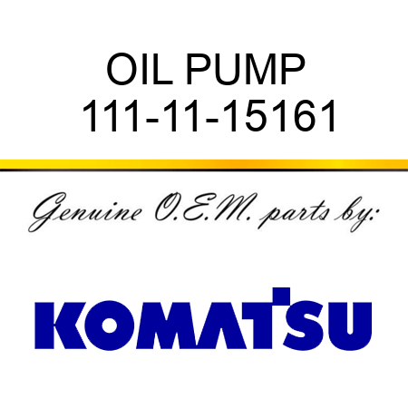 OIL PUMP 111-11-15161