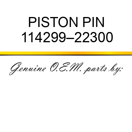 PISTON PIN 114299–22300