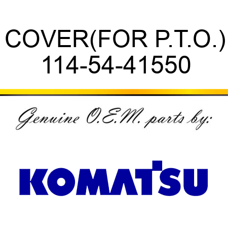 COVER,(FOR P.T.O.) 114-54-41550