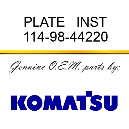 PLATE   INST 114-98-44220