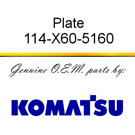 Plate 114-X60-5160
