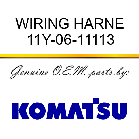 WIRING HARNE 11Y-06-11113