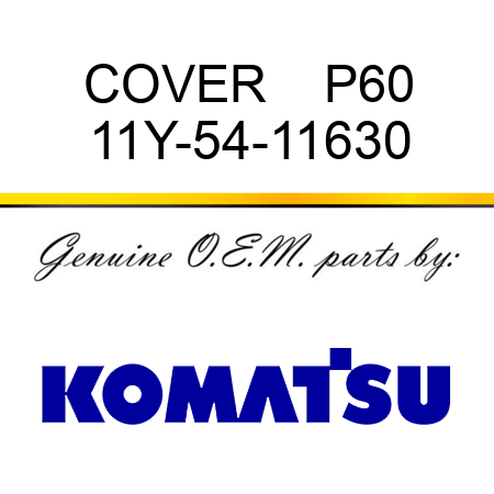 COVER    P60 11Y-54-11630