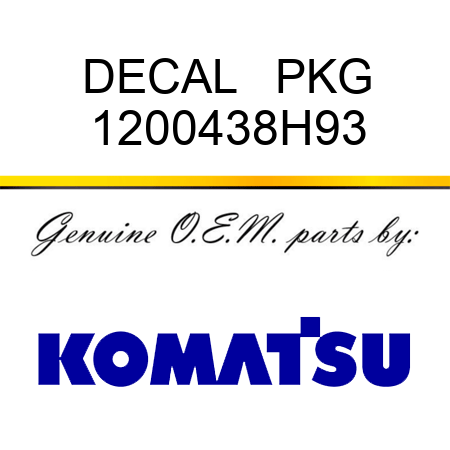 DECAL   PKG 1200438H93