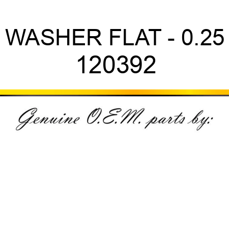 WASHER, FLAT - 0.25 120392