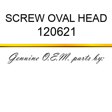SCREW, OVAL HEAD 120621
