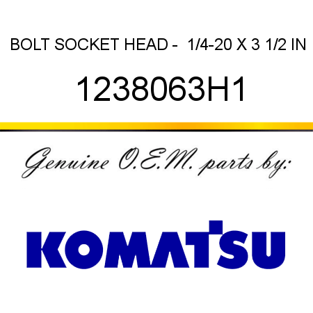 BOLT, SOCKET HEAD -  1/4-20 X 3 1/2 IN 1238063H1