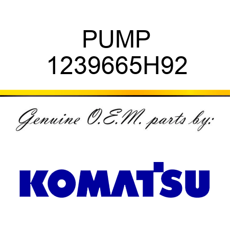 PUMP 1239665H92