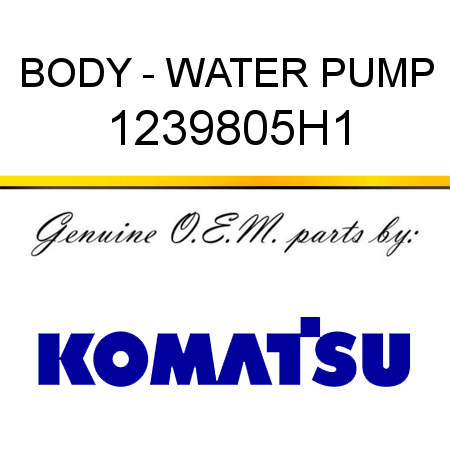 BODY - WATER PUMP 1239805H1