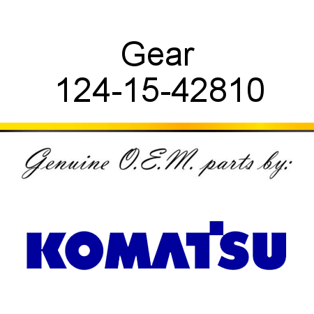 Gear 124-15-42810