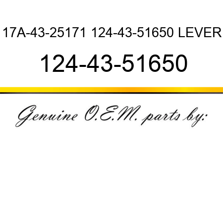 17A-43-25171 124-43-51650 LEVER 124-43-51650