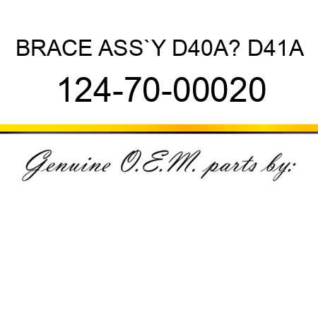 BRACE ASS`Y D40A? D41A 124-70-00020