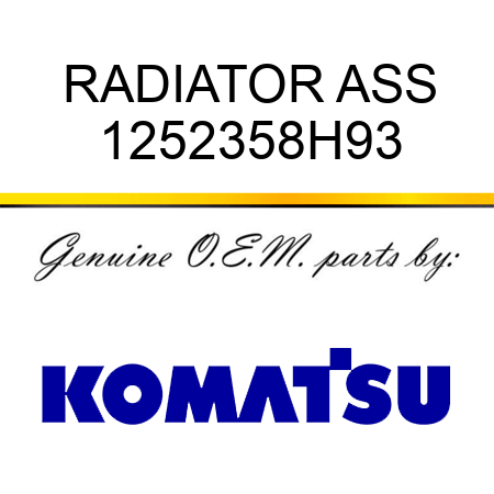 RADIATOR ASS 1252358H93