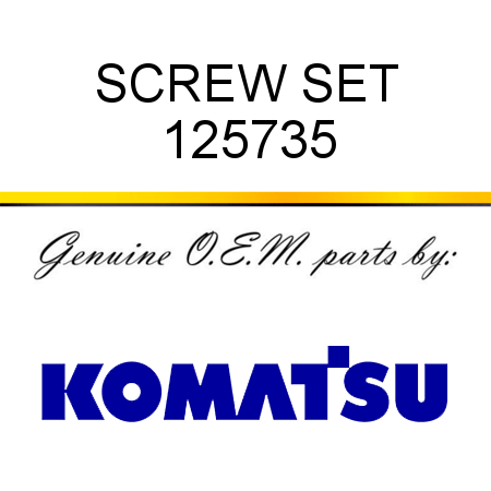 SCREW, SET 125735
