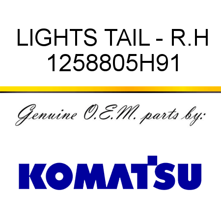 LIGHTS, TAIL - R.H 1258805H91